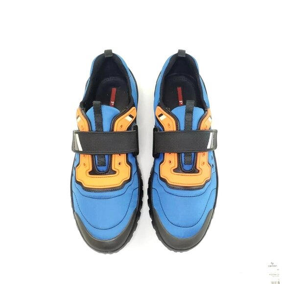 Prada Colorblock Nylon Scuba Sneaker Blue Orange Mens US 8 - Picture 5 of 11